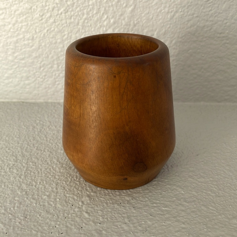 Handmade hardwood vase or pen container